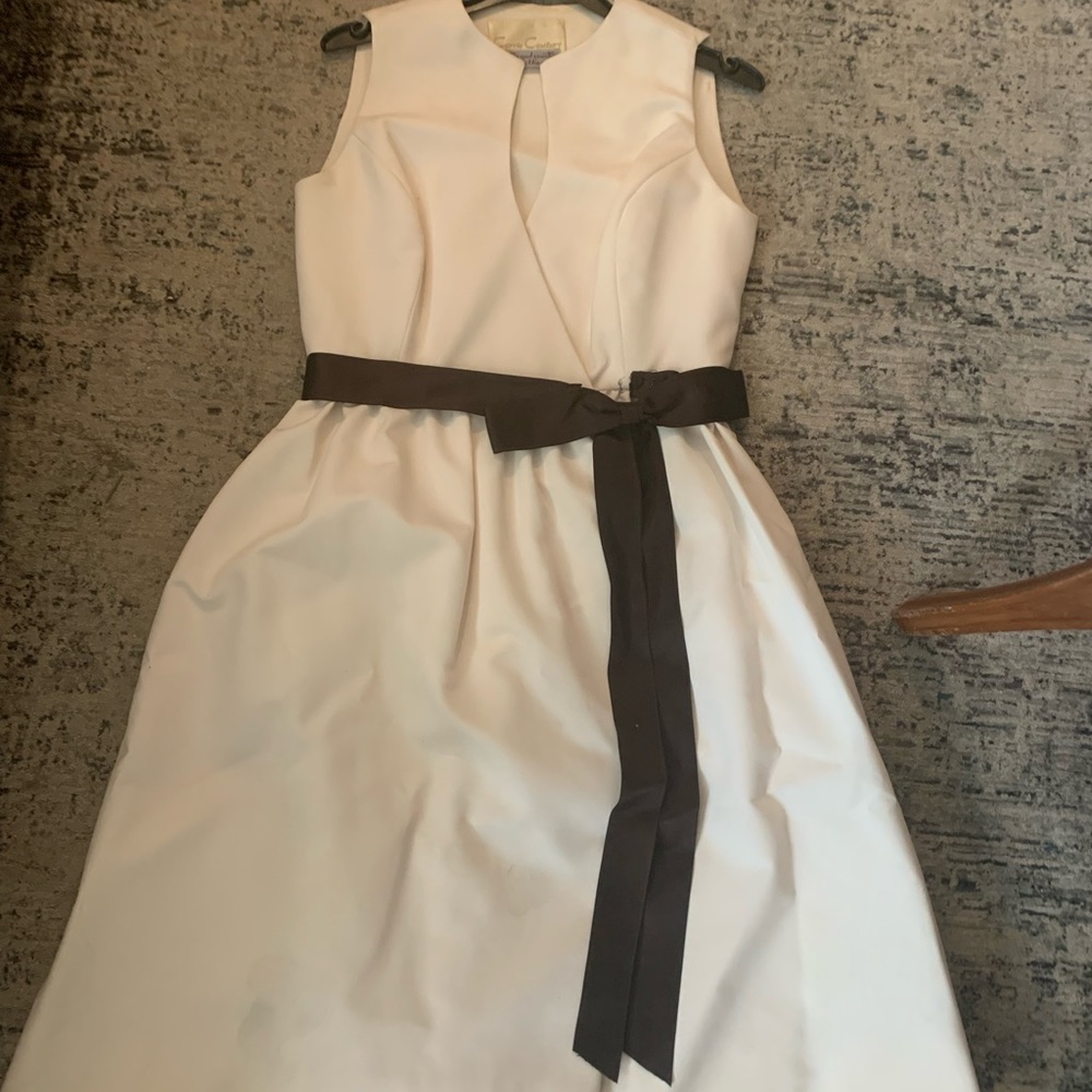 Vintage beautiful Carrie Couture dress off white, black belt size 11/12
